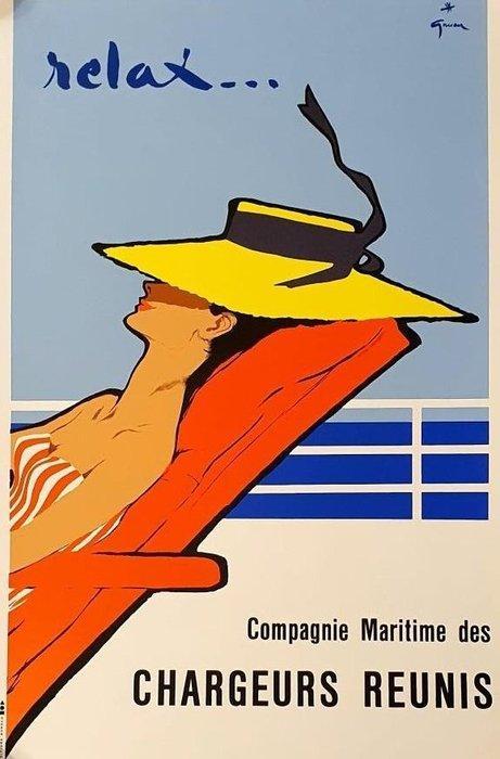 René Gruau - Relax - Compagnie Maritime des Chargeurs Reunis, Antiek en Kunst, Kunst | Tekeningen en Fotografie
