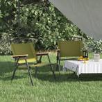 vidaXL Chaises de camping 2 pcs Vert 54x43x59 cm Tissu, Neuf, Verzenden