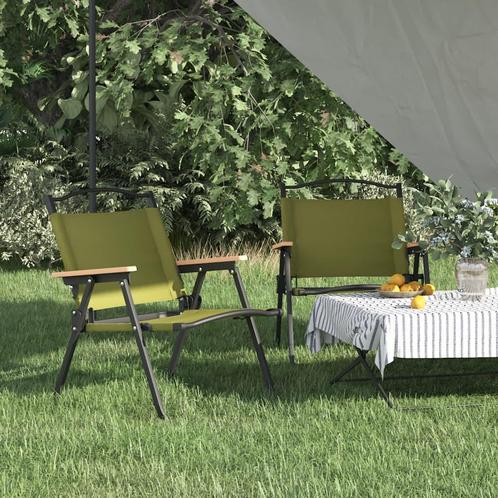 vidaXL Chaises de camping 2 pcs Vert 54x43x59 cm Tissu, Jardin & Terrasse, Ensembles de jardin, Neuf, Envoi