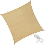 tectake Polyethyleen zonnezeil vierkant beige - 3 x 3 m, Tuin en Terras, Verzenden, Nieuw