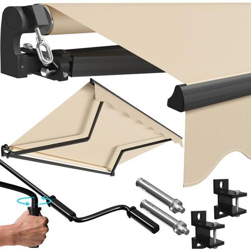 Zonnescherm - luifel - knikarmscherm - beige - 300x250 cm, Tuin en Terras, Zonneschermen, Verzenden