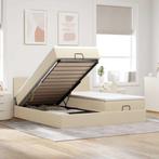 vidaXL Ottoman bed met matrassen 200x200cm stof crèmekleurig, Huis en Inrichting, Slaapkamer | Bedden, Verzenden, Nieuw