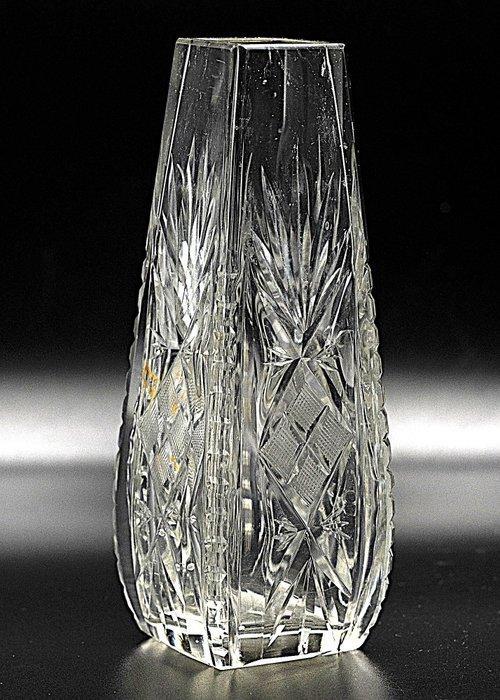 Art Deco Deep-cut Faceted Crystal Glass Vase 1920 - Vase -, Antiek en Kunst, Antiek | Glaswerk en Kristal