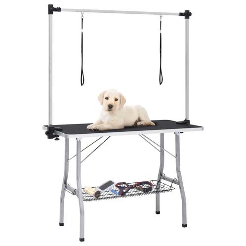 vidaXL Hondentrimtafel verstelbaar met 2 lussen en, Animaux & Accessoires, Autres accessoires pour animaux, Envoi