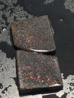 91,6 - 2x Big Natural Andamooka Black Opal, prachtige