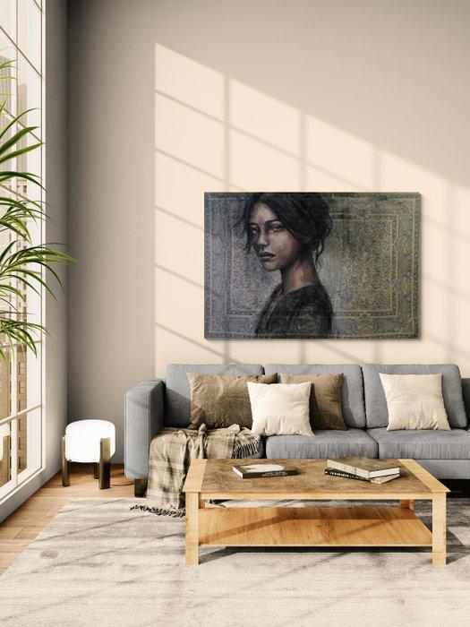 Jacqueline Klein Breteler - Before the answer., portrait, Antiek en Kunst, Kunst | Schilderijen | Modern