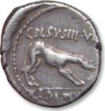 Romeinse Republiek. L. Papius Celsus. Denarius Rome mint 45