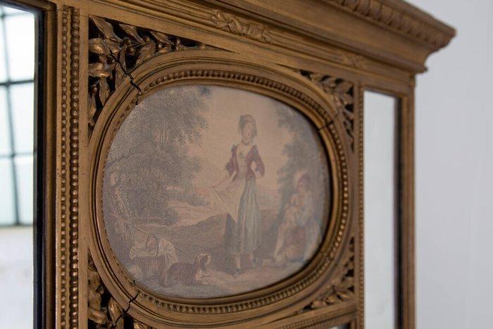 Spiegel - Hout - Frans wandspiegel 19e eeuw, Antiek en Kunst, Antiek | Overige Antiek