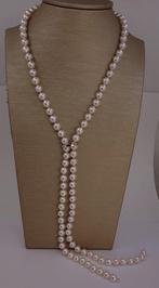 Halsketting 7,5x8mm dubbele Akoya-parels, Handtassen en Accessoires, Kettingen, Nieuw