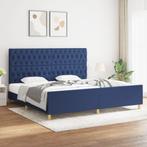 vidaXL Bedframe met hoofdeinde stof blauw 200x200 cm, Verzenden, Nieuw