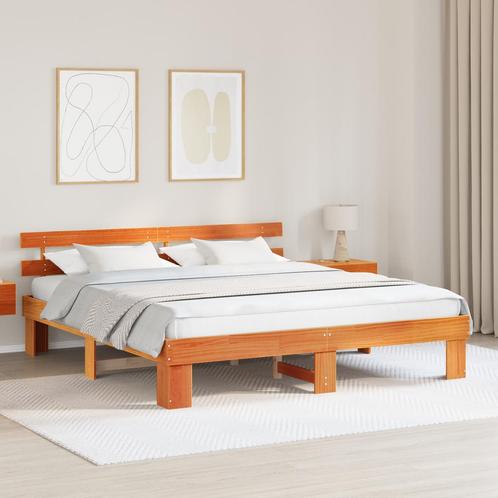 vidaXL Bedframe met hoofdeinde - Bruin - 180x200 cm -, Huis en Inrichting, Slaapkamer | Bedden, Nieuw, Verzenden