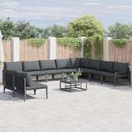 vidaXL Tuinbank Set Antraciet Staal, Tuin en Terras, Verzenden, Nieuw