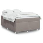 vidaXL Boxspring met matras stof taupe 160x200 cm, Huis en Inrichting, Slaapkamer | Bedden, Verzenden, Nieuw