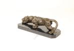 Figure - Kauernde Panther – Bronze Skulptur Groß! - Bronze,, Antiquités & Art