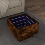 vidaXL Bijzettafel met LED 40x40x30 cm bewerkt hout gerookt, Huis en Inrichting, Tafels | Salontafels, Verzenden, Nieuw