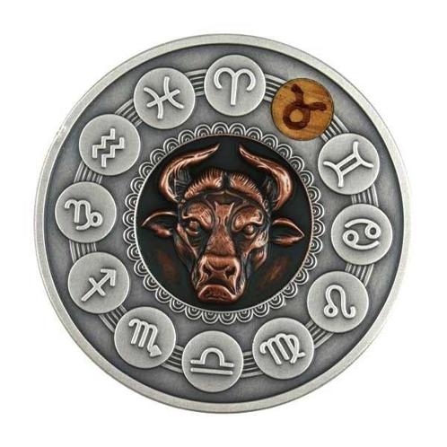 Niue. 1 Dollar 2020 Taurus - Zodiac Signs - Antique Finish,, Postzegels en Munten, Munten | Europa | Niet-Euromunten