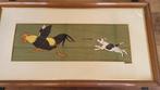 Cecil Aldin (1870 - 1935) - Cagnolino che rincorre il gallo, Antiek en Kunst