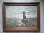 Nederlandse school (XX) - Zeilboot in avondlicht