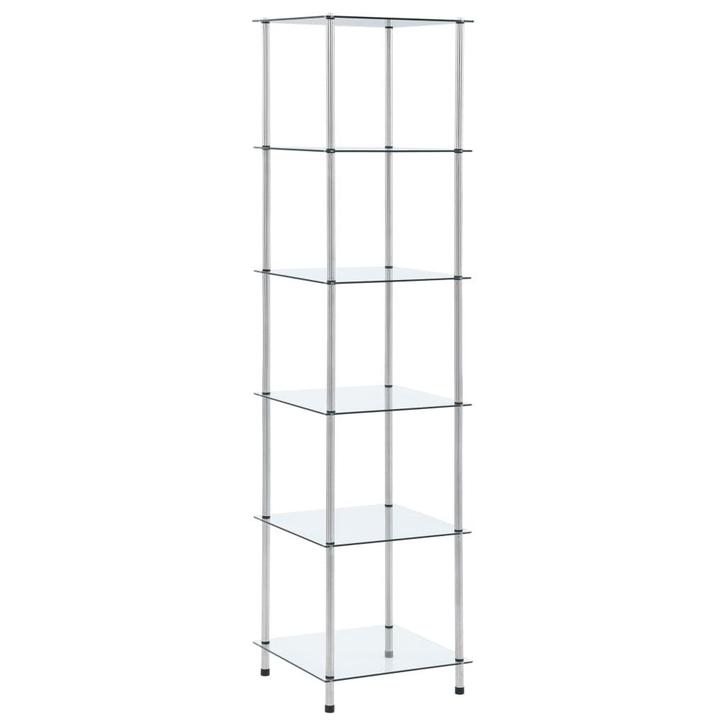 vidaXL Kastje 6-laags 40x40x160 cm gehard glas transparant, Huis en Inrichting, Kasten | Boekenkasten, Nieuw, Verzenden