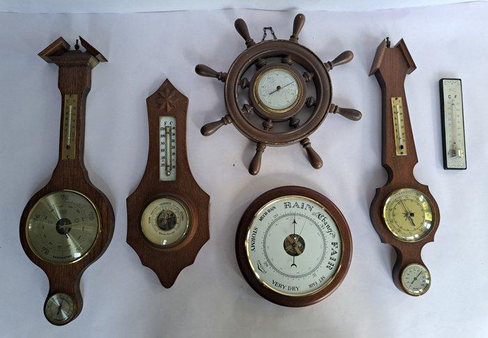 Verzameling Weerstations en thermometer in diverse, Antiek en Kunst, Curiosa en Brocante
