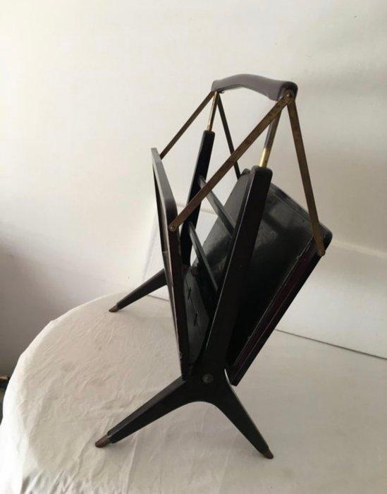 Porte-revues - Bois, Laiton - Porte-magazines, Antiquités & Art, Art | Objets design