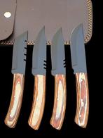 Keukenmes - Staal, Hout - Noord Amerika - Met leer pochette