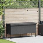 vidaXL Tuinbox met wielen 160x55x75 cm poly rattan zwart, Tuin en Terras, Verzenden, Nieuw