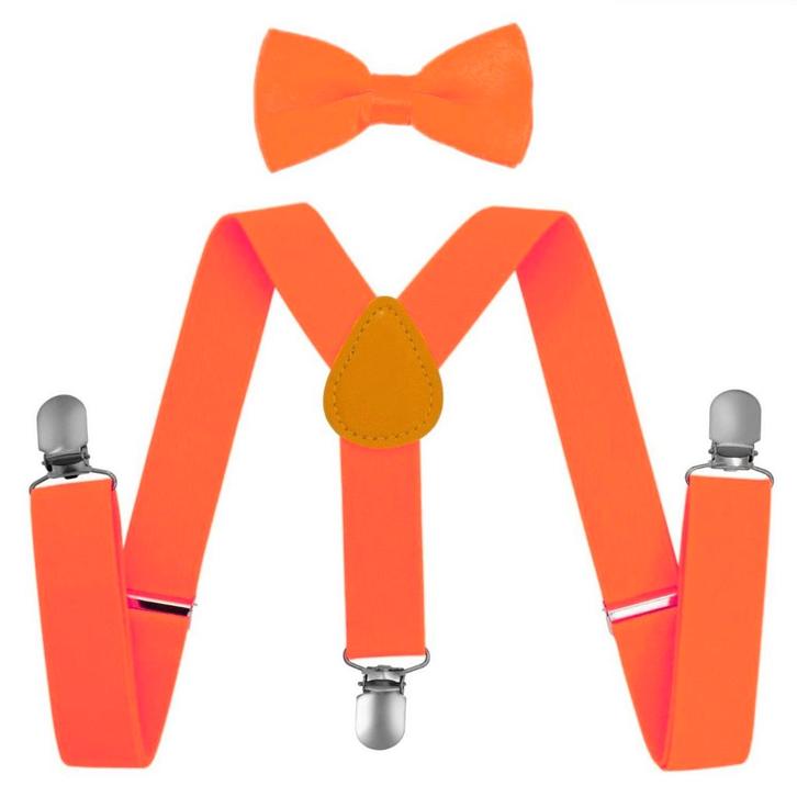 Fako Fashion - Kinder Bretels Met Vlinderstrik - 65cm - Fluo, Kinderen en Baby's, Kinderkleding | Overige, Verzenden