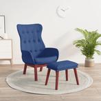 vidaXL Relaxstoel met voetenbank stof blauw, Verzenden, Nieuw