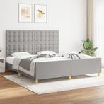 vidaXL Bedframe met hoofdeinde stof lichtgrijs 180x200 cm, Verzenden, Nieuw