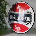 Groot Heineken Emaille Reclamebord, Langcat Bussum, 1950 -