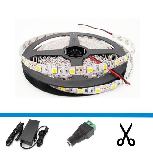 LED Strip - 5 meter - Complete set - Kleur warm wit - LED t, Maison & Meubles, Lampes | Autre, Envoi