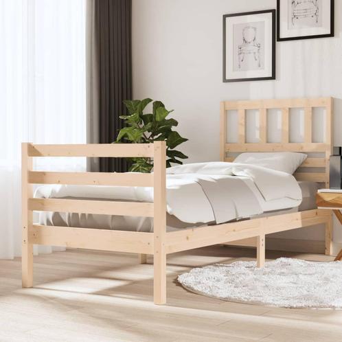 vidaXL Cadre de lit bois massif 90x200 cm, Maison & Meubles, Chambre à coucher | Lits, Neuf, Envoi