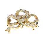 Broche - 18 karaat Geel goud - 1.20ct. tw. - Diamant -