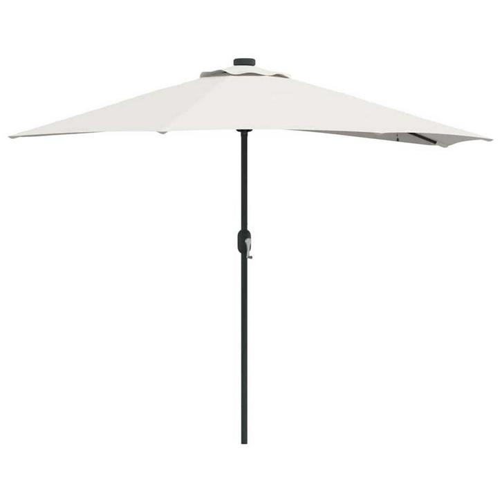 Tuinparasol Zand | Retour Deal | Met LED Verlichting!, Tuin en Terras, Parasols, 1 tot 2 meter, Nieuw, Stokparasol, Verzenden