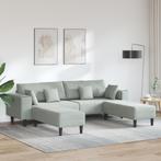 vidaXL Velvet Sofa met kussen met kussen 3 pcs Lichtgrijs, Verzenden, Nieuw