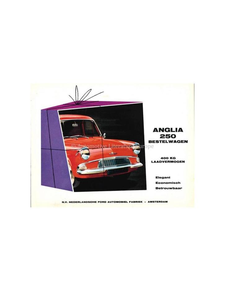 1961 FORD ANGLIA 250 BESTELWAGEN BROCHURE NEDERLANDS, Boeken, Auto's | Folders en Tijdschriften, Ophalen of Verzenden