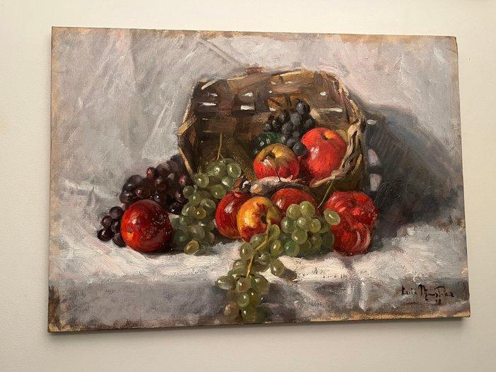 Italiaanse school (XX) - Cesto di vimini con frutta, Antiek en Kunst, Kunst | Schilderijen | Klassiek