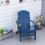 Tuinstoel - Adirondack - massief hout - blauw, Tuin en Terras, Ophalen of Verzenden, Nieuw