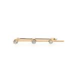 Roségouden smalle broche met diamant | 0,45 ct., Handtassen en Accessoires, Broches, Gebruikt, Overige kleuren, Ophalen of Verzenden
