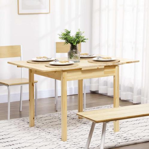 Eettafel - Zaza Thuis - Uitbreidbaar - Hout - Natuurlijk, Huis en Inrichting, Tafels | Eettafels, Nieuw, Ophalen of Verzenden