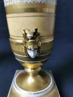 Vaas - Porselein - Set van twee oude Franse vazen - H. 21 cm, Antiek en Kunst