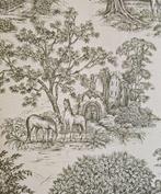 Tissu toile de Jouy campagnarde avec chevaux - 300x280cm -