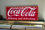 Zeer mooie en oude Coca Cola-naamplaat. - Reclamebord - Hout