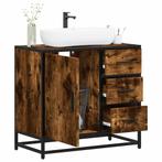 vidaXL Wastafelkast 65x33x60 cm bewerkt hout gerookt, Huis en Inrichting, Verzenden, Nieuw