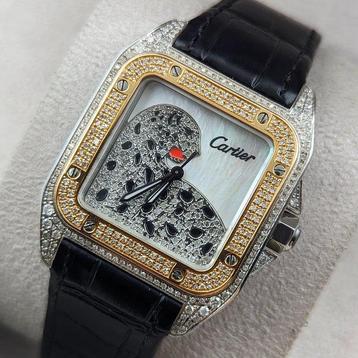 Cartier - Santos 100 Diamonds Leopard Special - 3001 - Homme beschikbaar voor biedingen