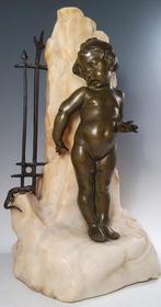 Henri Pernot (1859-1937) - sculptuur, Lenfant au lézard -, Antiquités & Art, Antiquités | Céramique & Poterie