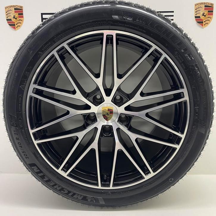 Porsche Cayenne E3 II 21inch RS Spyder zwart/alu met banden, Auto-onderdelen, Banden en Velgen, 21 inch, 315 mm, Personenwagen