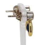 Oorbellen - 18 karaat Witgoud, Geel goud - Diamant - Saffier, Handtassen en Accessoires, Oorbellen, Nieuw