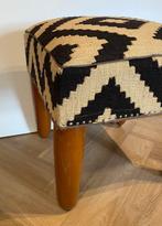 Tabouret - Bois, Laine - Pouf afghan